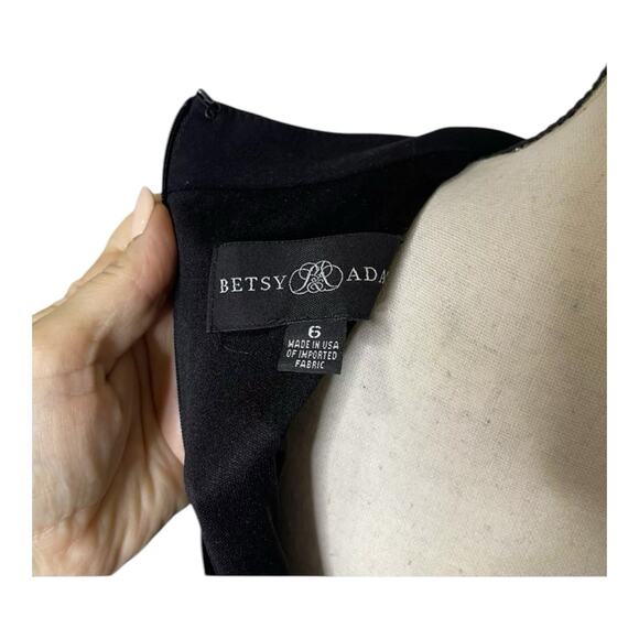 Betsy Adam Prom Dress/Gown Goth/Formal Ball Gown Split Ombre Mesh Black Red Sz 6 - Picture 6 of 10